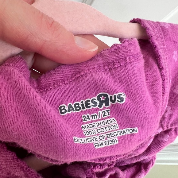 Vintage Babies R Us 24M/2T Purple Butterfly Short Sleeve Snap Bottom Romper - Picture 4 of 4